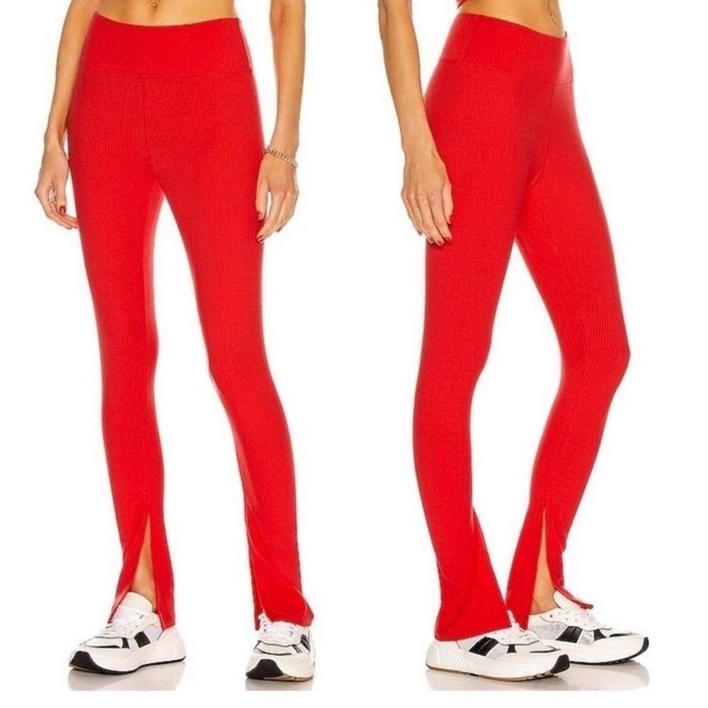 Year of Ours Red Ribbed Leggings